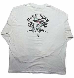 Dark Seas Division White Shark Graphic Long Sleeve T-Shirt XXL